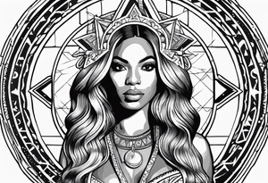 Beyoncé as the Libra zodiac sign in the stars tattoo idea