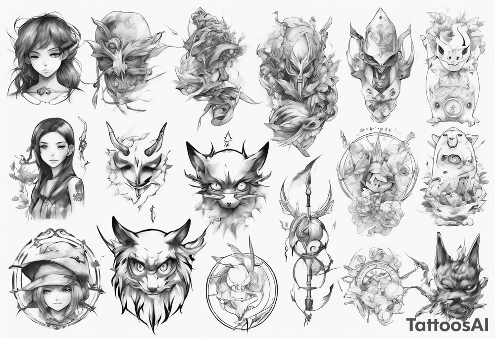 Fantsy anime tattoo idea