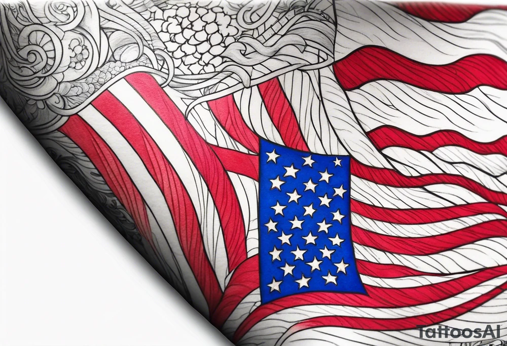 American flag half sleeve tattoo idea