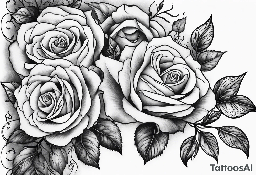 Roses on vine tattoo idea