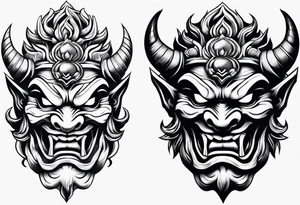Oni mask tattoo idea