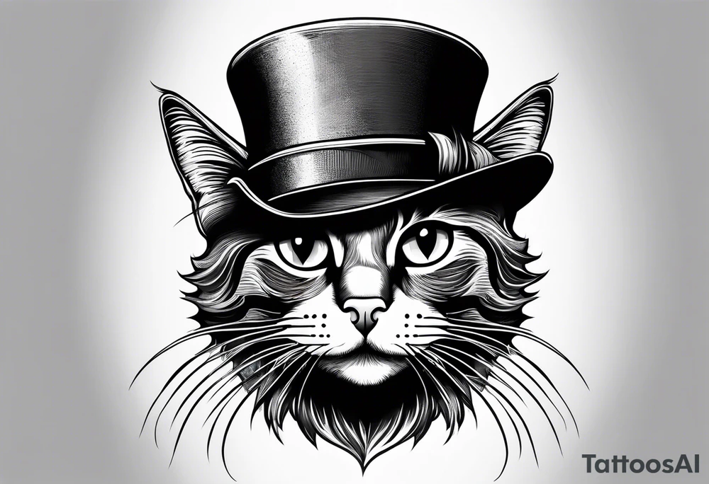 cat with a hat tattoo idea
