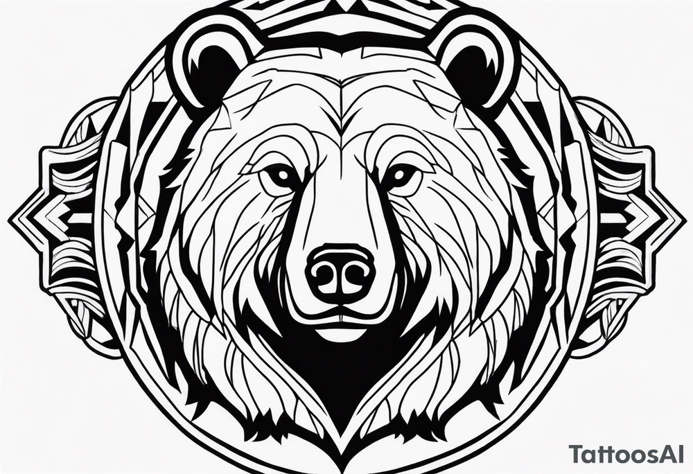 American traditional bear tattoo idea