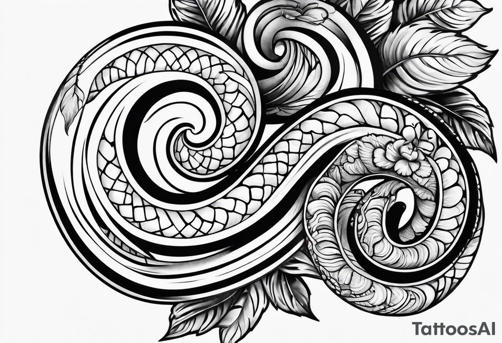 Schlange mit Kirschblüten tattoo idea