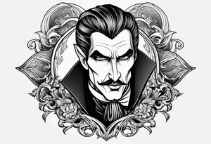 dracula inspired tattoo for the backhand tattoo idea