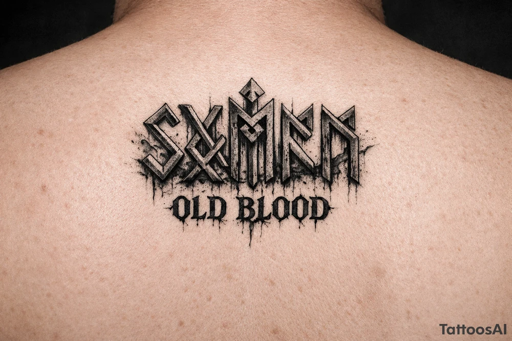 Slavic runes with old blood written tattoo idea