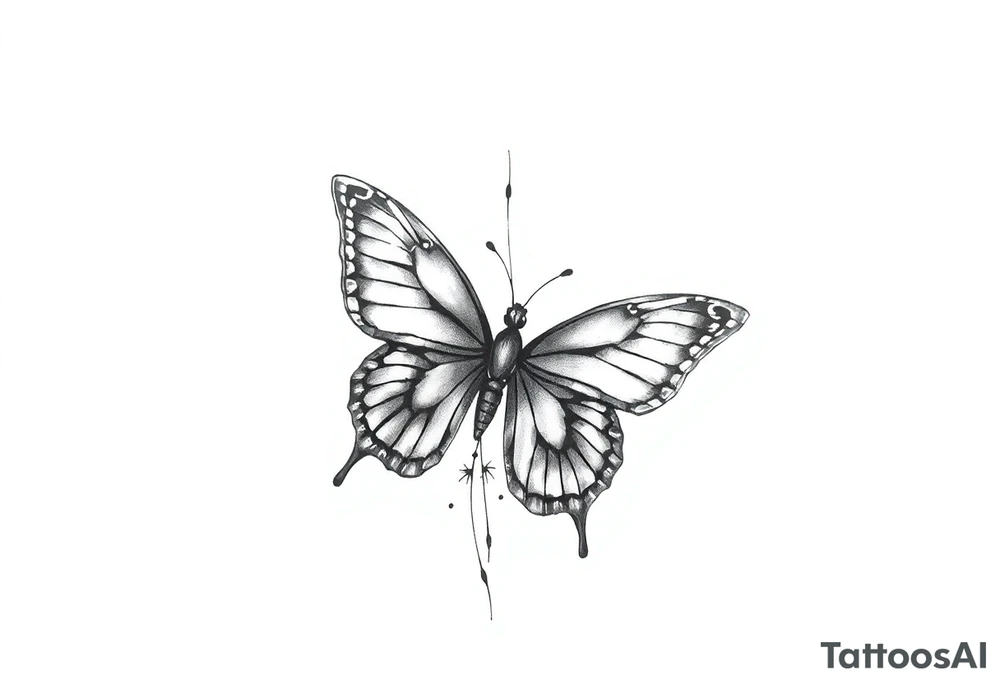 Butterfly tattoo on a neck tattoo idea
