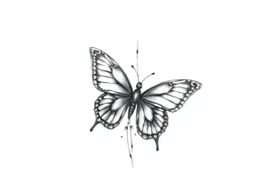 Butterfly tattoo on a neck tattoo idea