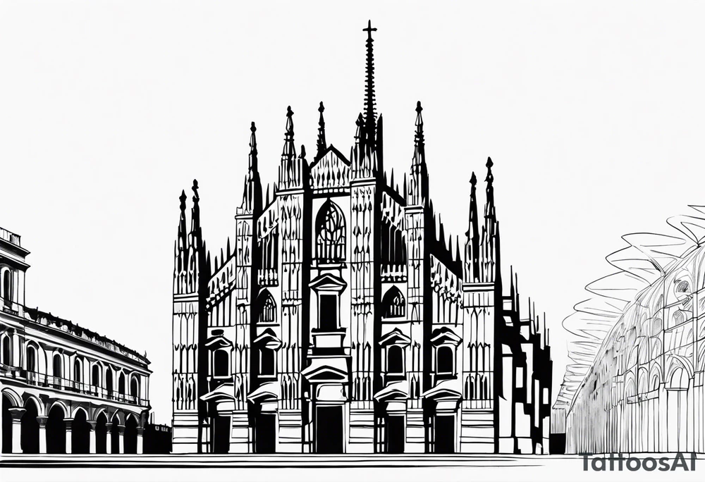 spire of the Milan cathedral tattoo idea