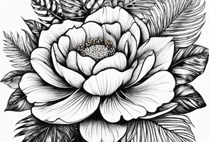 sea, flower, palm tattoo idea
