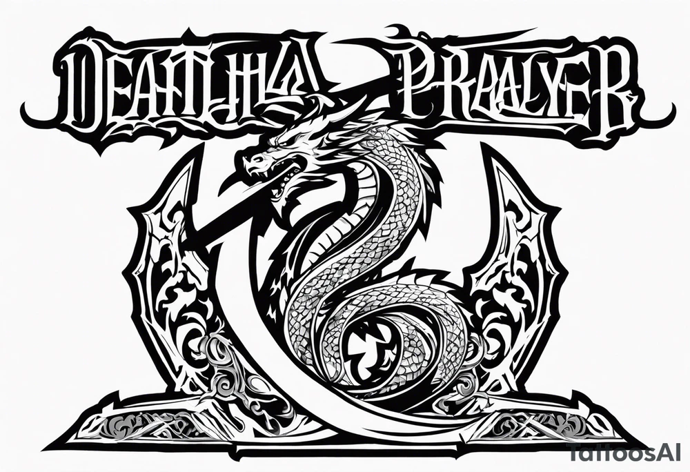 Valhalla death 
prayer sword dragon axe tattoo idea