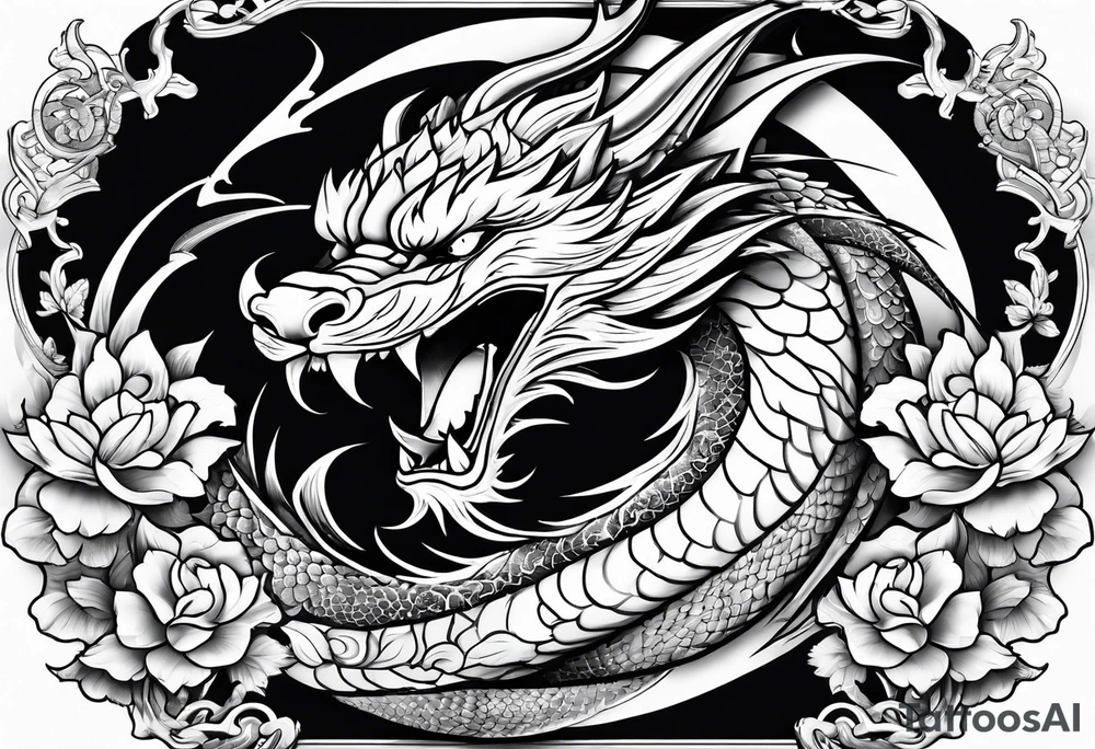 dragao entre cerejeiras tattoo idea
