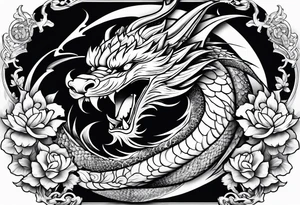 dragao entre cerejeiras tattoo idea
