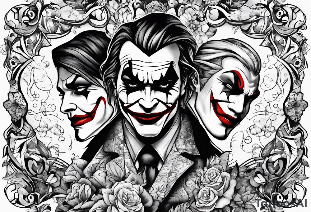 Happy sad tattoo idea