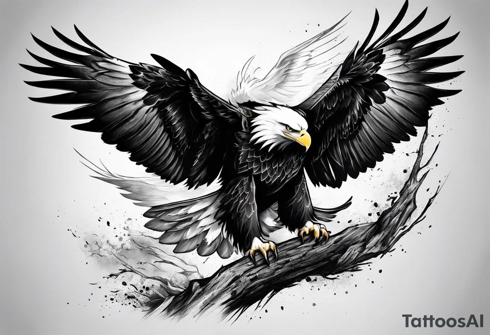 eagle fighting predators tattoo idea