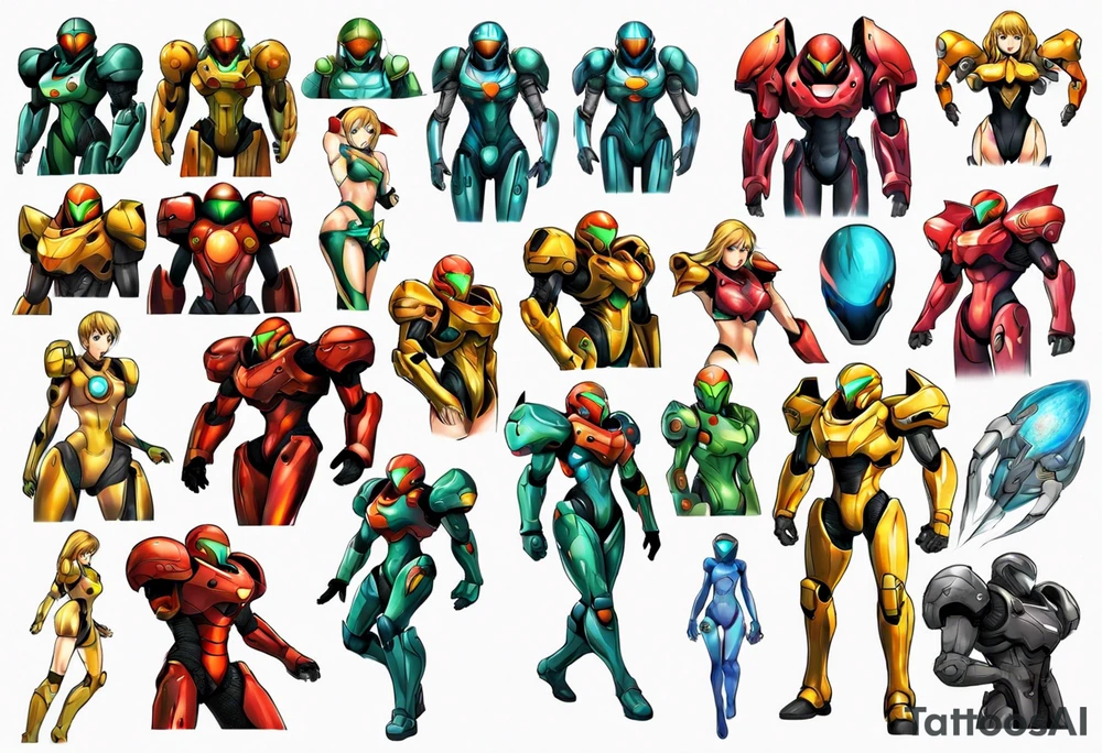 sexy samus aran anime style tattoo idea