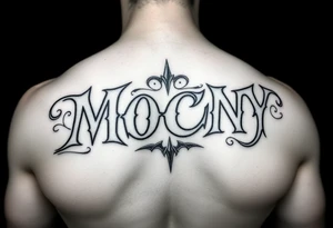 mocny text tattoo idea
