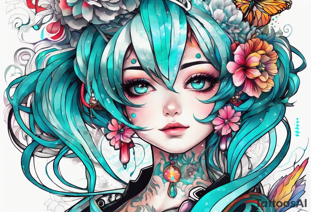 Tiny Small miku_hatsune beautiful tattoo idea