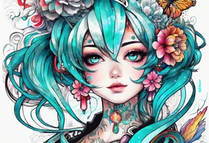 Tiny Small miku_hatsune beautiful tattoo idea