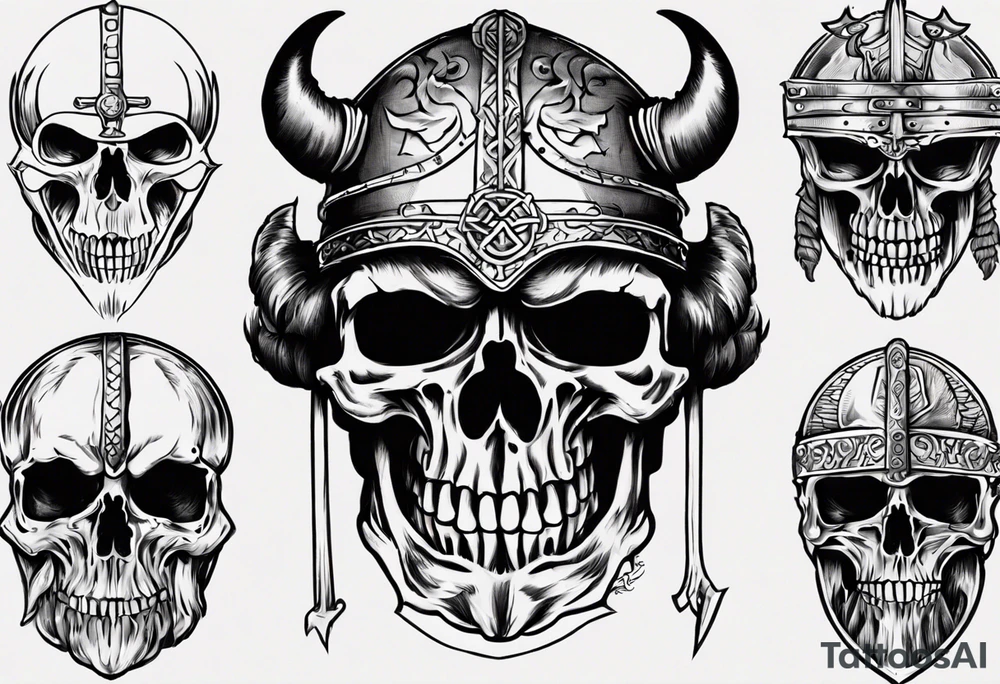 i want a tattoo of a big viking skeleton head tattoo idea