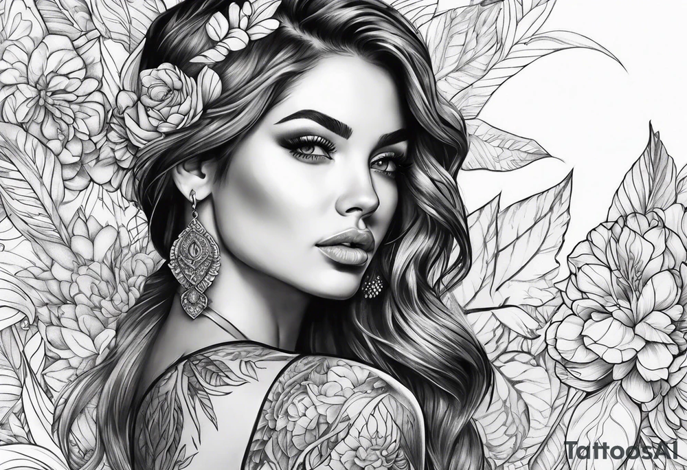 beautiful woman tattoo idea