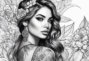 beautiful woman tattoo idea