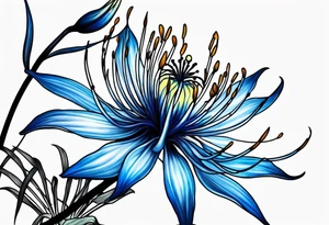 Blue spider lily tattoo idea