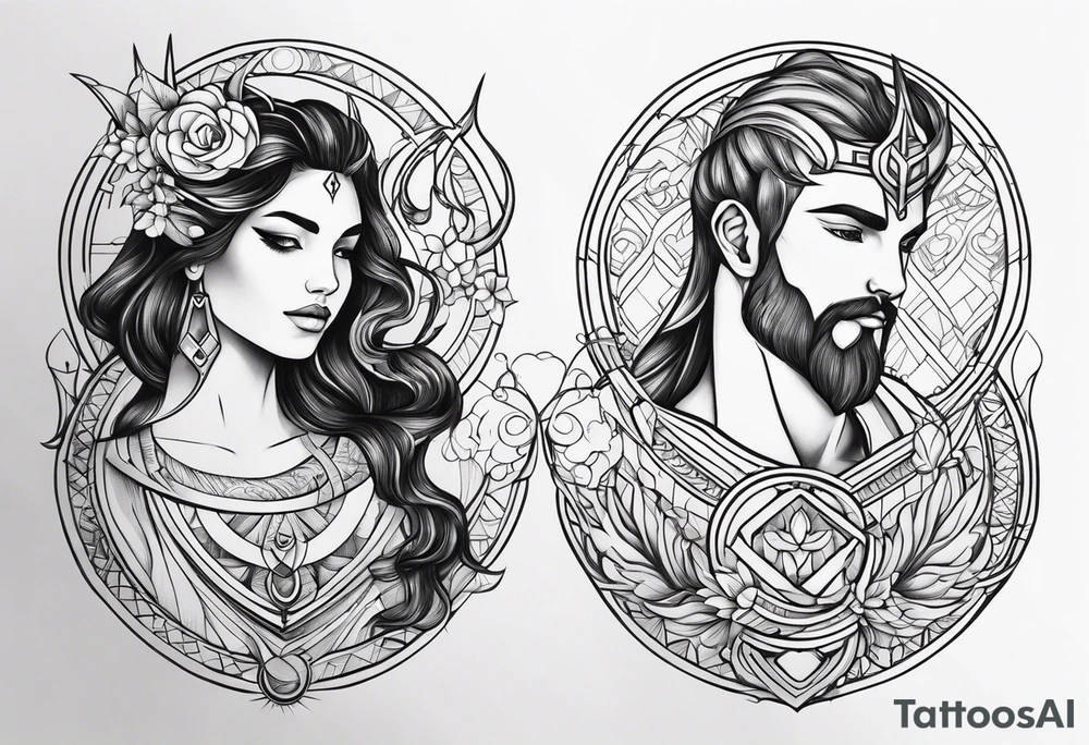 Couples tattoos capricorn and aquarius tattoo idea