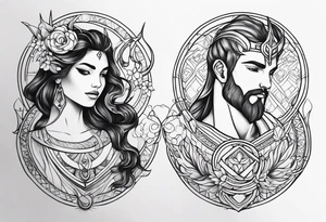 Couples tattoos capricorn and aquarius tattoo idea