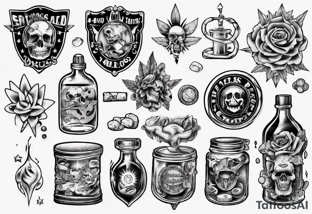 drugs and money tattoo idea