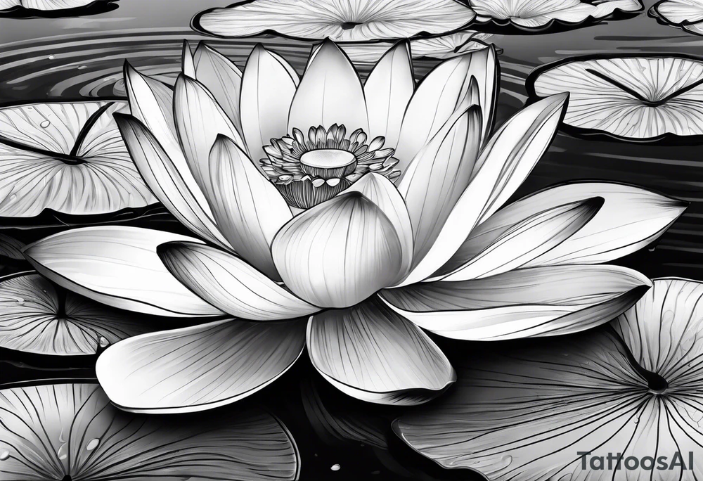Lotus flower on water tattoo idea
