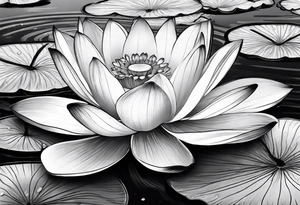 Lotus flower on water tattoo idea