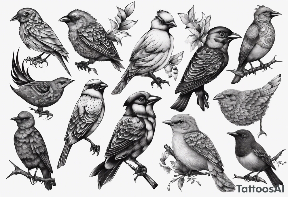 this bird you cannot change, highly detailed tattoo idea