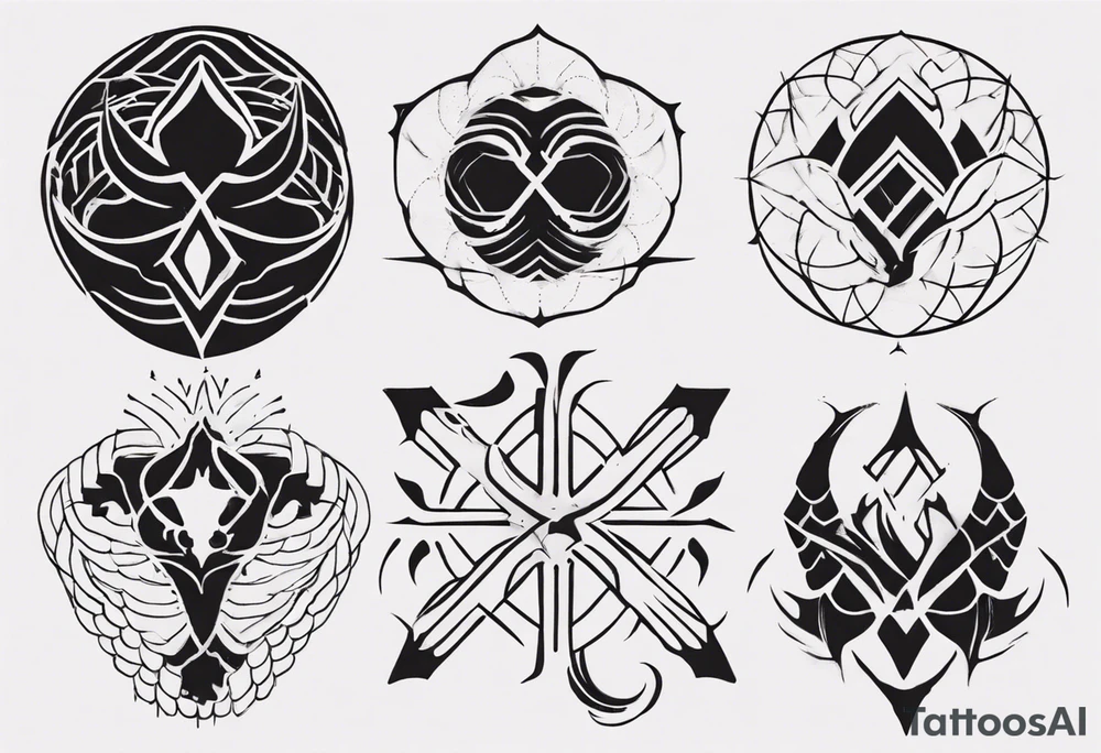 Dragon scale symmetrical tattoo idea