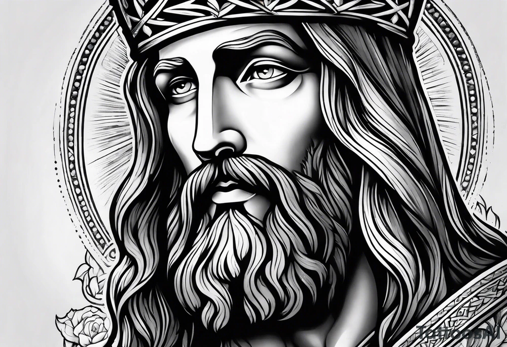 jesus leg tattoo with a cross and bible verse tattoo idea