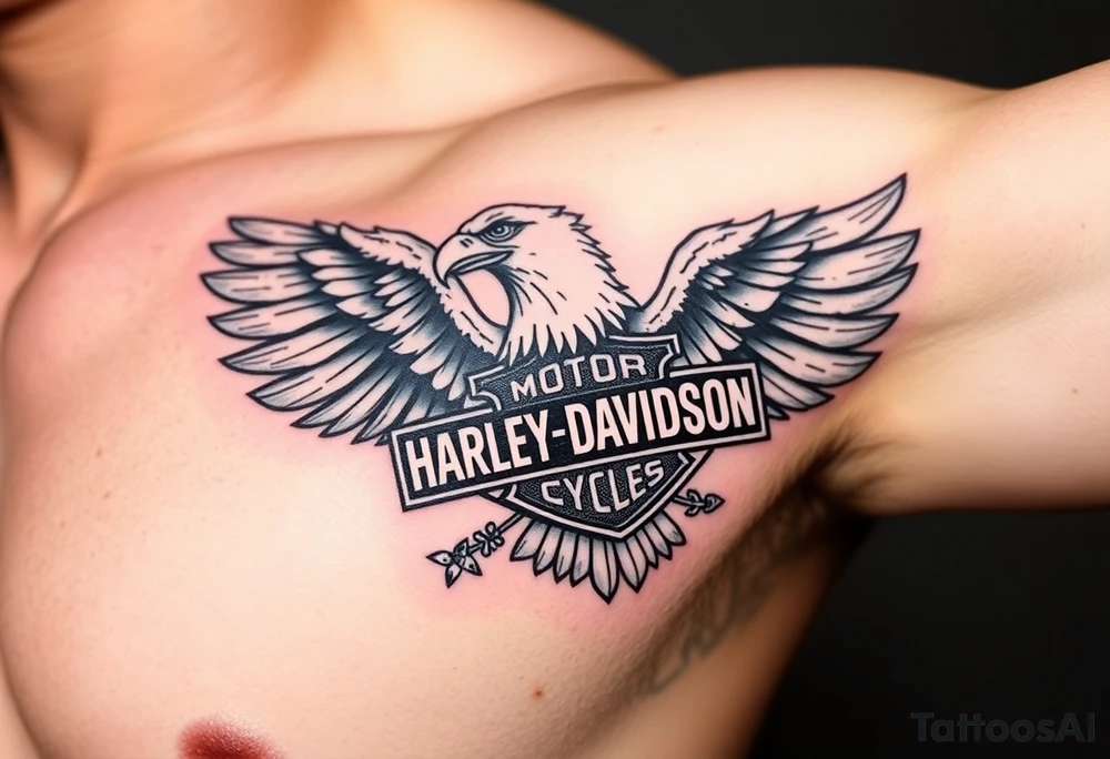 Harley Davidson bald eagle and America tattoo idea