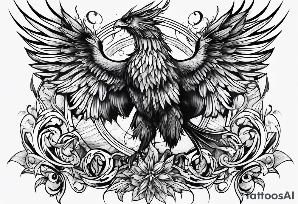 group of phoenix tattoo idea