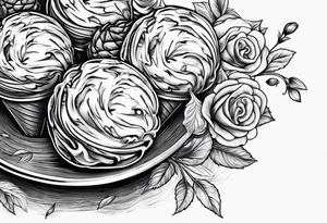 ice cream cone with one round scoop of ice cream tattoo idea
