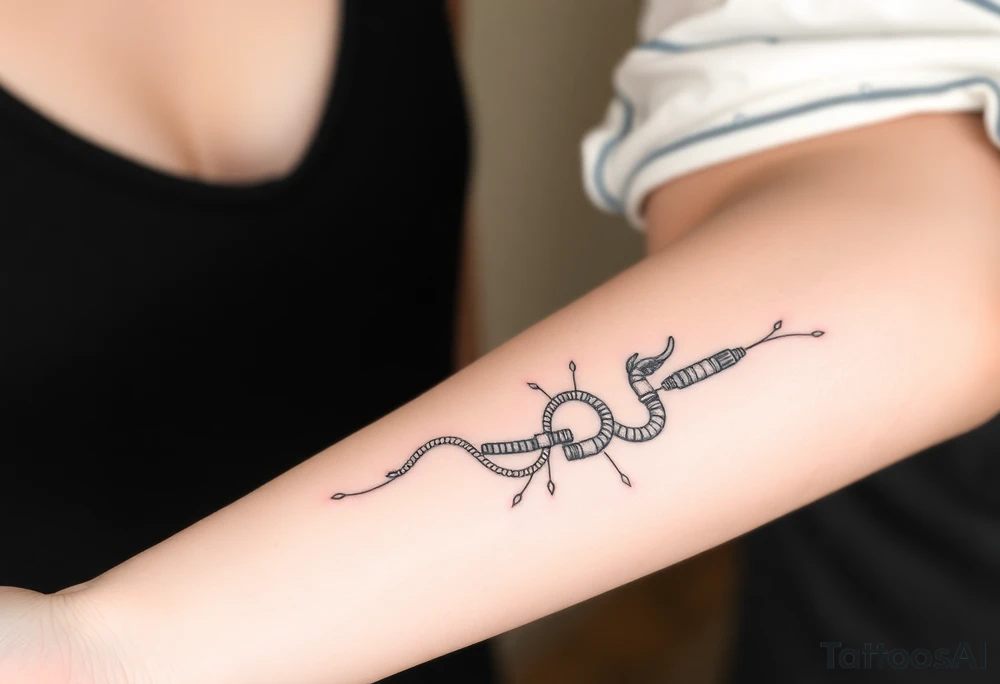 wide System of pipes that transitions and transforms at the end into thick, widespread
veins of forearm tattoo idea