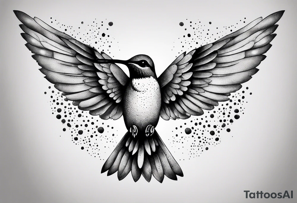 Hummingbird wings spread tattoo idea