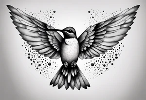 Hummingbird wings spread tattoo idea