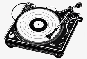 A recordplayer fineline minimalistic tattoo idea