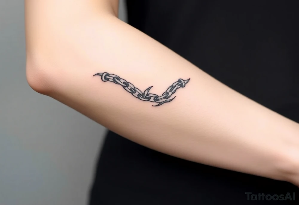 Une grande chaîne épaisse qui tourne tout autour du bras tattoo idea