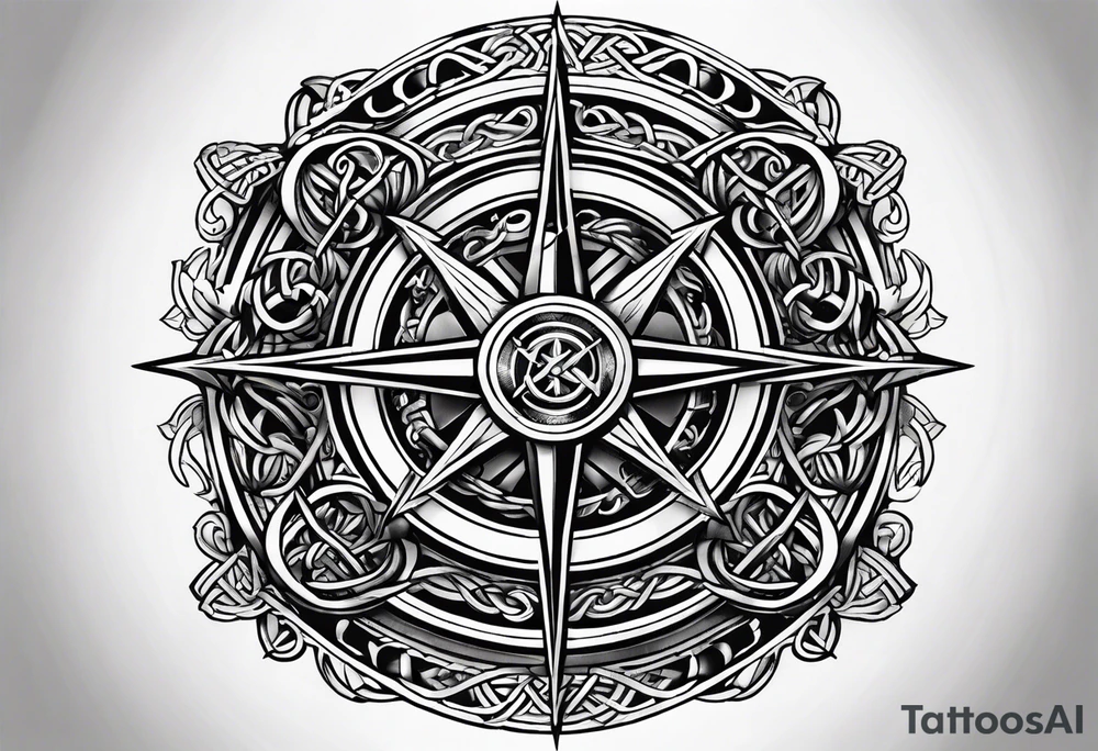 Celtic, forearm, half sleeve, anchor, compass tattoo idea