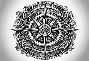 Celtic, forearm, half sleeve, anchor, compass tattoo idea
