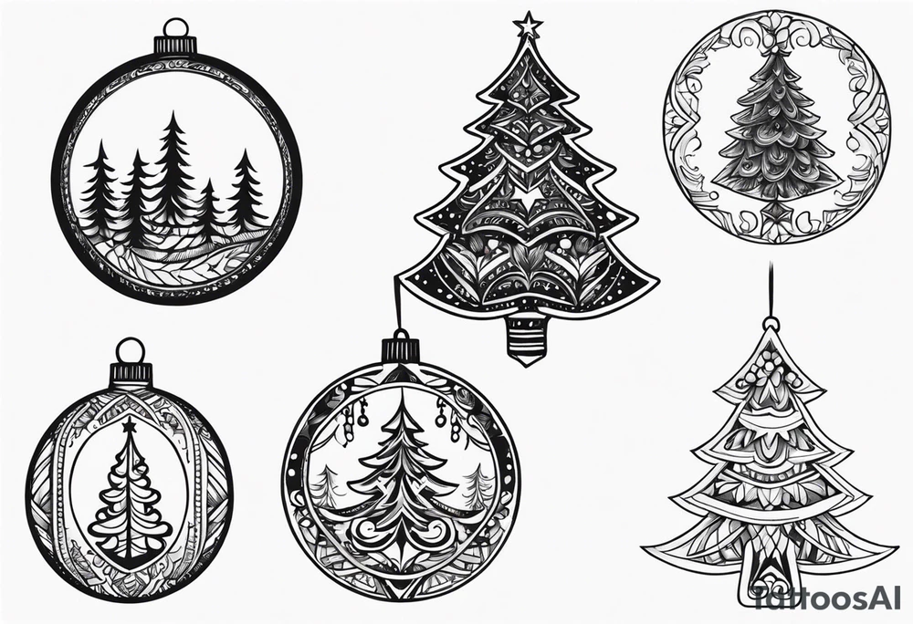 Christmas tree ornament tattoo idea