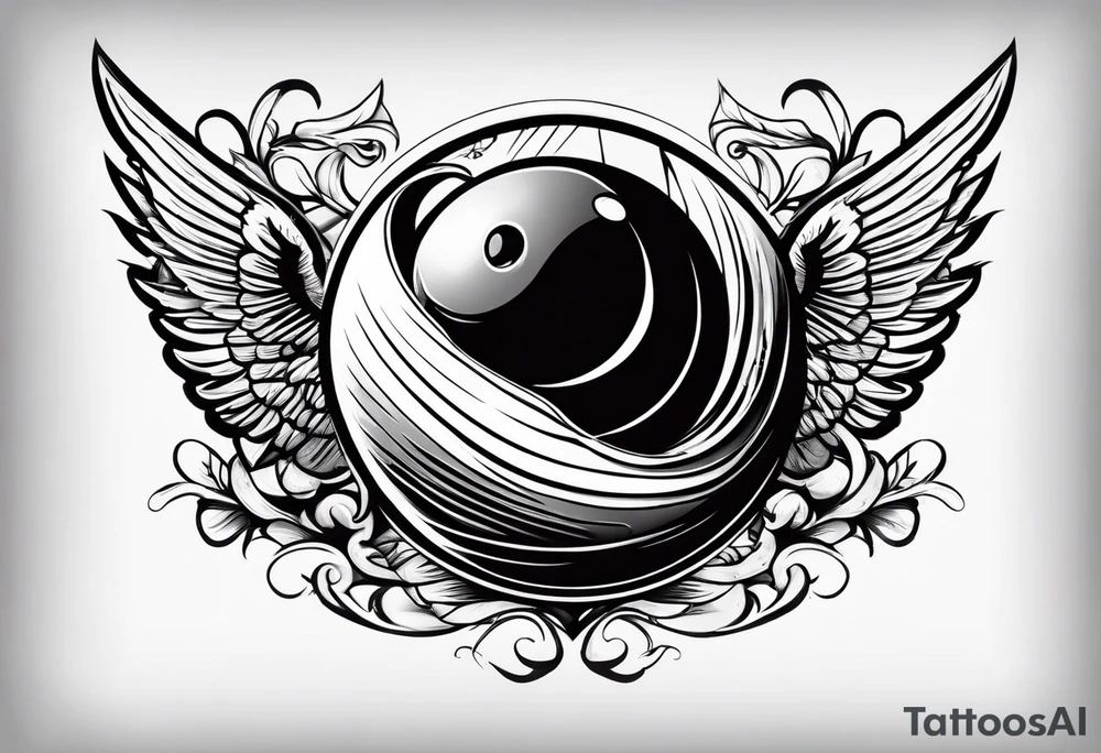 Bowling on bicep showing torn muscles tattoo idea
