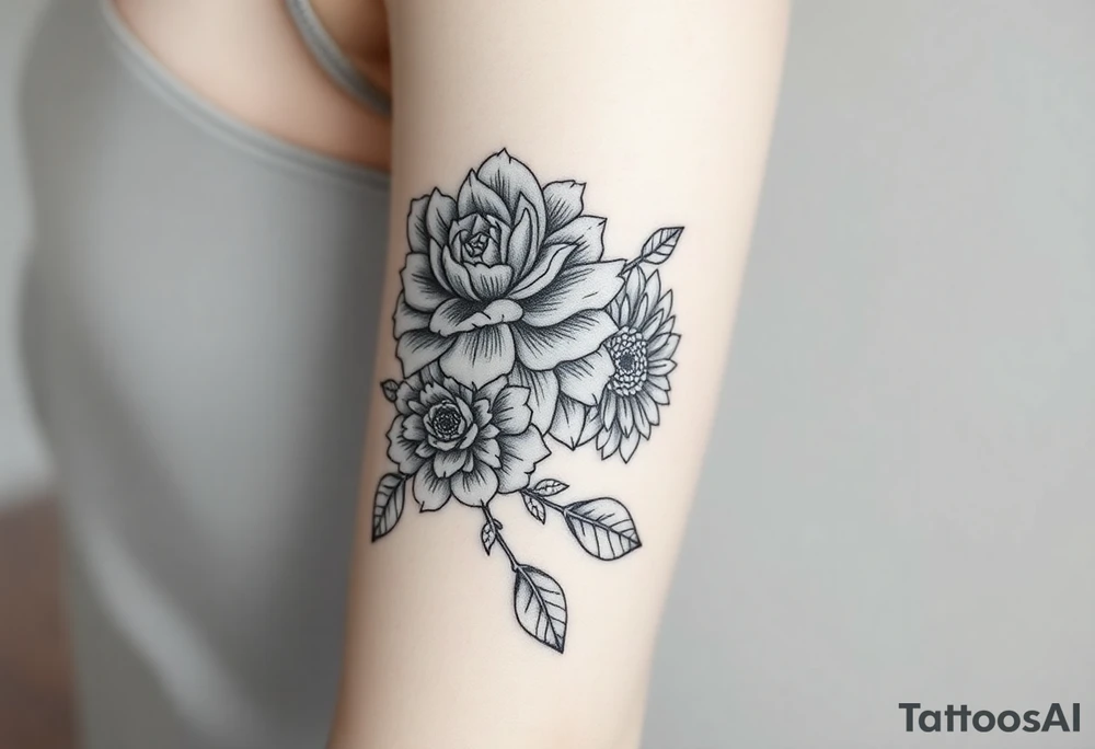 rose and chrysanthemum tattoo idea