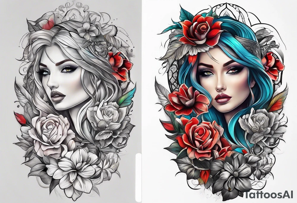 leg sleeve tattoo idea