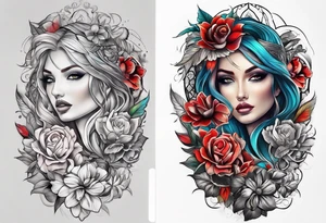 leg sleeve tattoo idea